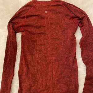 Lululemon red long sleeve tech shirt